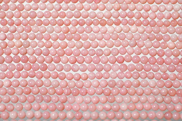 天然石ビーズのピンクコモンオパールA+丸玉4mm