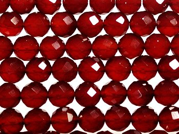 天然石ビーズのカーネリアン(赤メノー)多面カット8mm