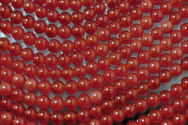 天然石ビーズのカーネリアン(赤メノー)丸玉(2)6mm